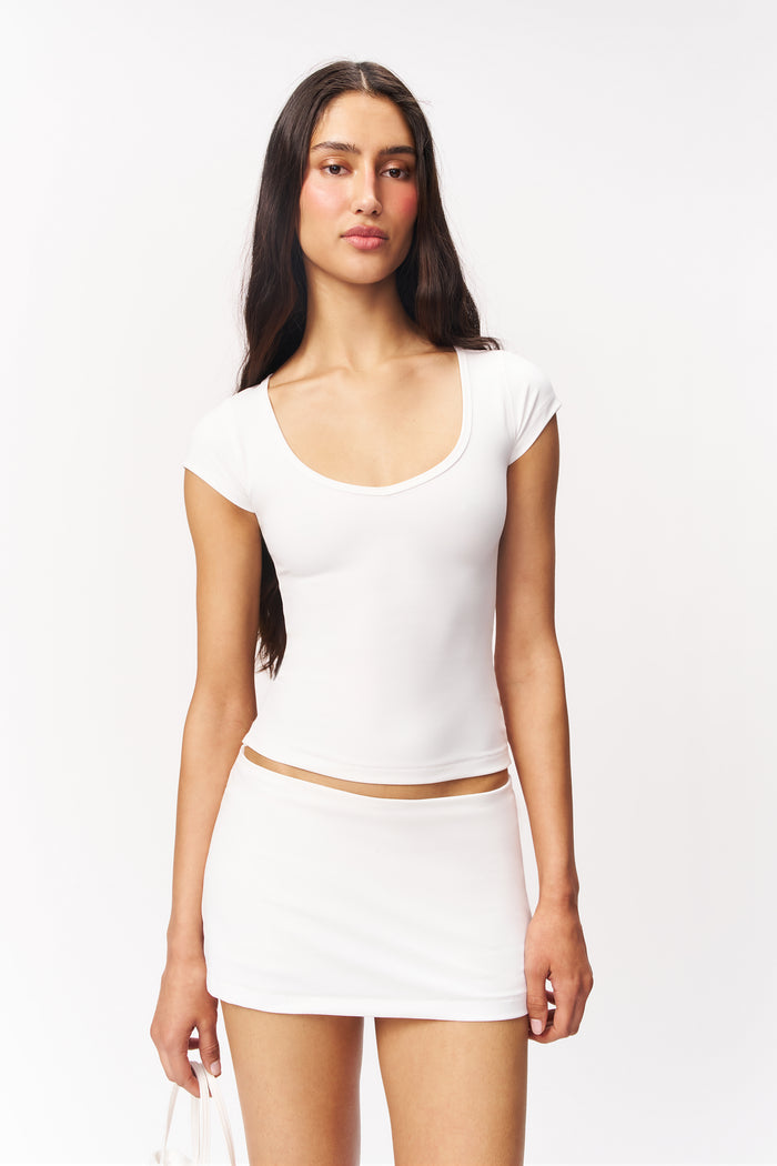 Body Micro Mini Skort in White