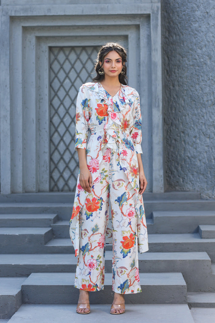 Boho Chique Russian Silk Floral Co-ord Set