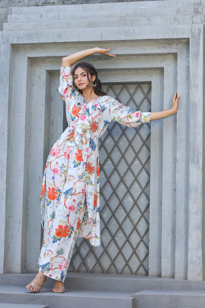 Boho Chique Russian Silk Floral Co-ord Set