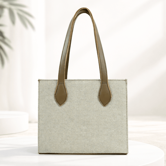 Box Canvas Beige & Brown - astorebags.pk
