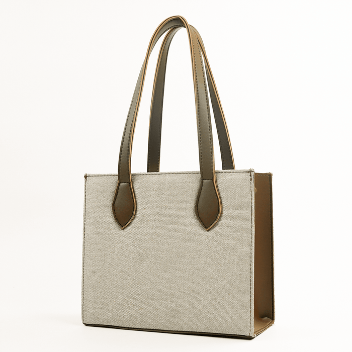 Box Canvas Beige & Brown - astorebags.pk