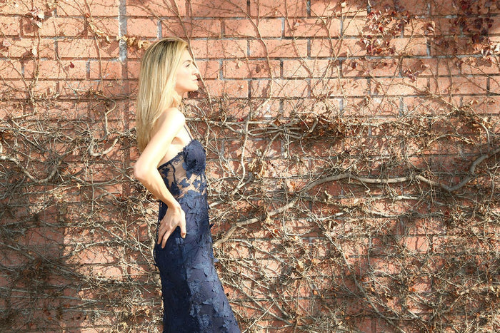 Butterfly Appliques Lace Maxi Cami Dress - BTK COLLECTIONS