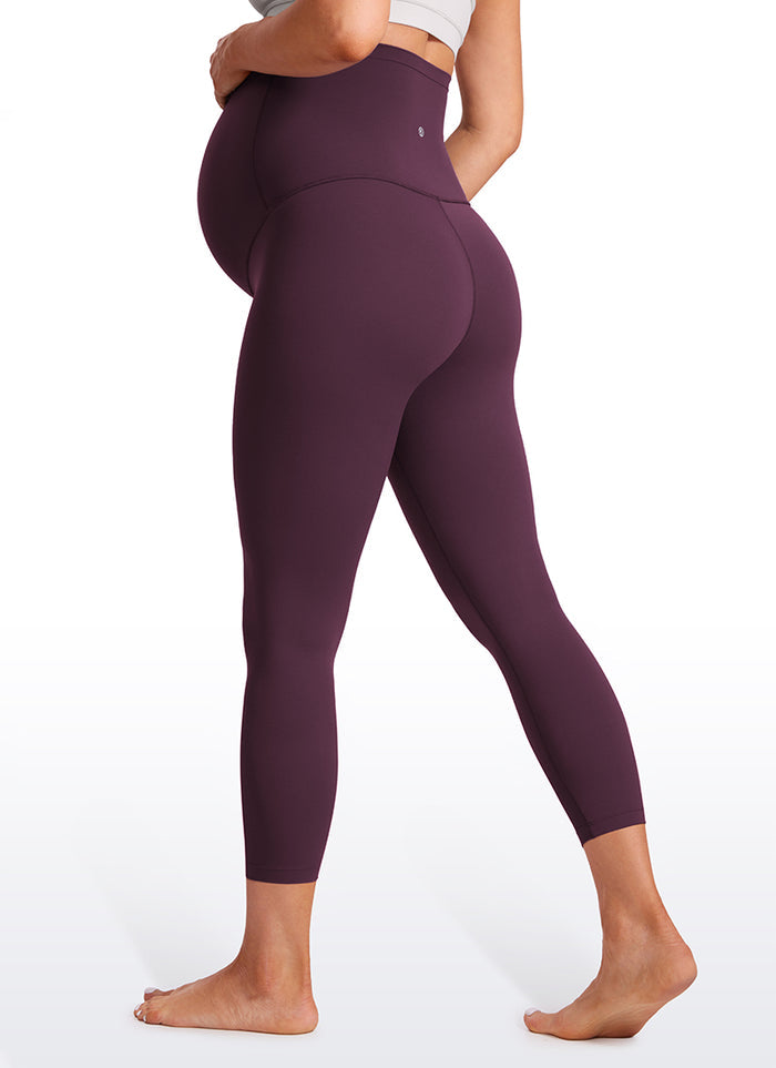CRZ YOGA Women's Maternity Leggings Super High Rise Butterluxe 23'' Deep Purple