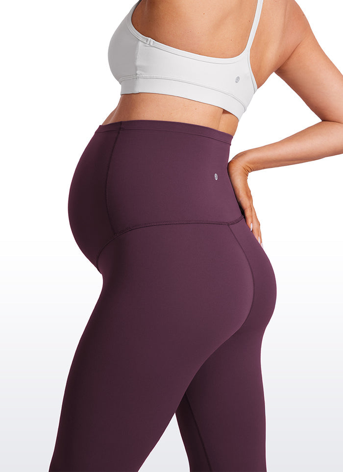 CRZ YOGA Women's Maternity Leggings Super High Rise Butterluxe 23'' Deep Purple