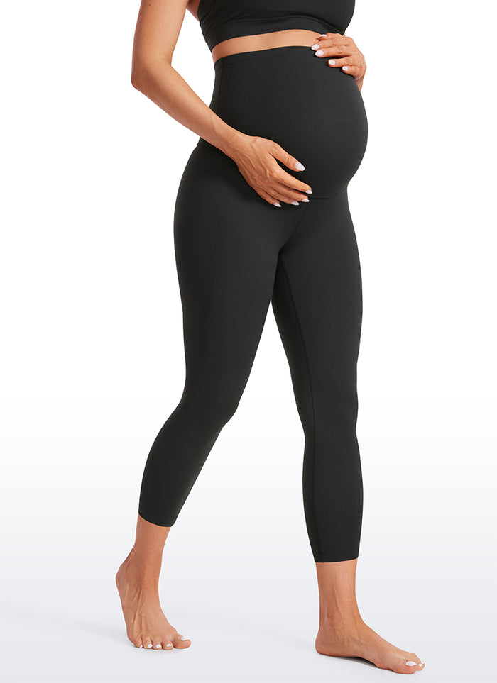CRZ YOGA Women's Maternity Leggings Super High Rise Butterluxe 23'' Black