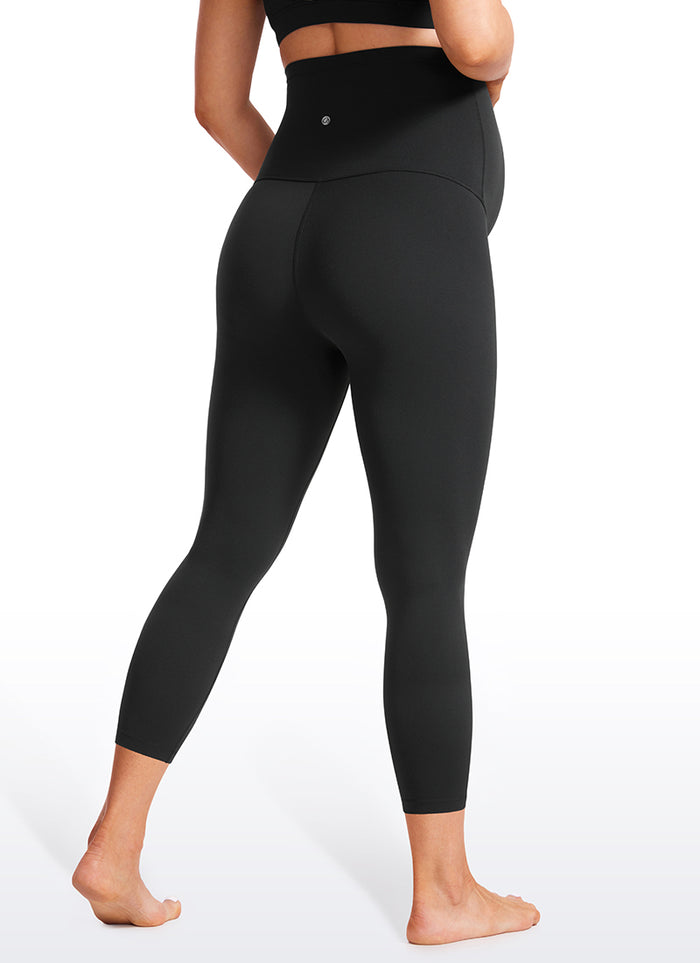 CRZ YOGA Women's Maternity Leggings Super High Rise Butterluxe 23'' Black