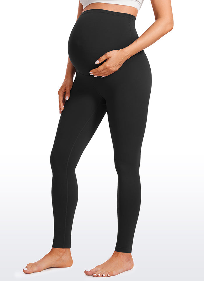 CRZ YOGA Women's Maternity Leggings Super High Rise Butterluxe 30'' Black