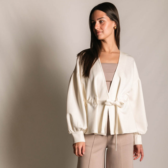 BYC - P. CILL Butter Modal, Wrap Cardigan 1101 - Ivory