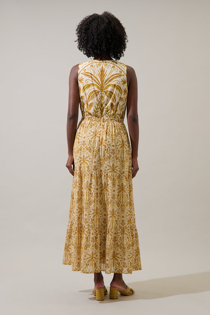 Calina Tropical Jivie Tiered Maxi Dress