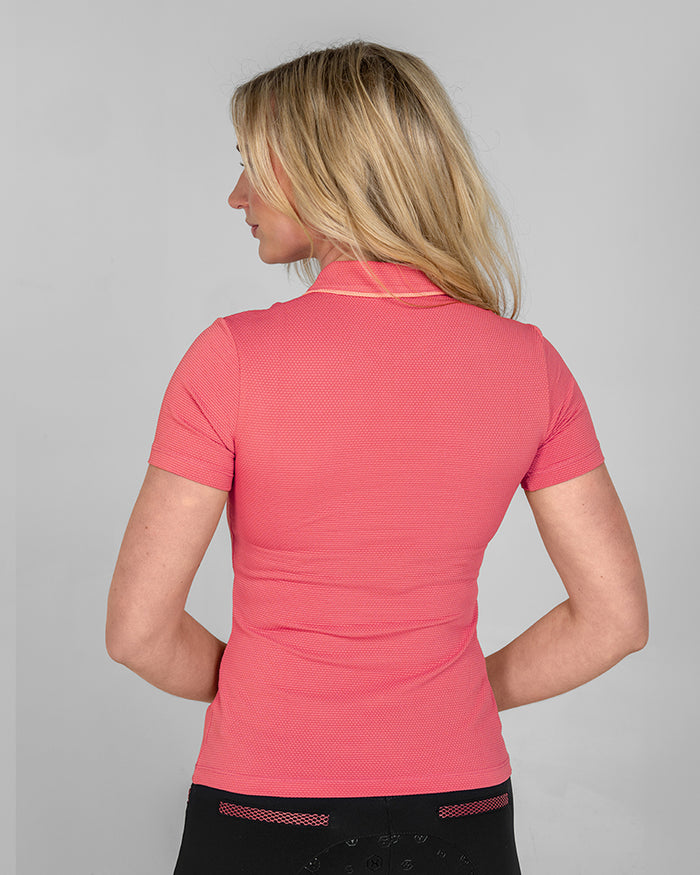 Calypso Short Sleeve Polo - Hot Coral