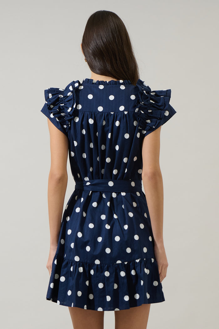 Caryn Polka Dot Ivona Ruffle Mini Dress