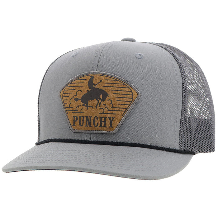 "Cavvy" Punchy Hat Grey w/ Leather Patch