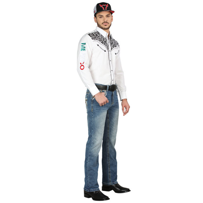 Centenario Men’s Modern Bootcut Western Jeans in Medium Wash Denim – Comfortable Stretch Fit