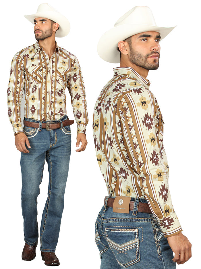 Centenario Men's Blue Denim with Embroidered Details