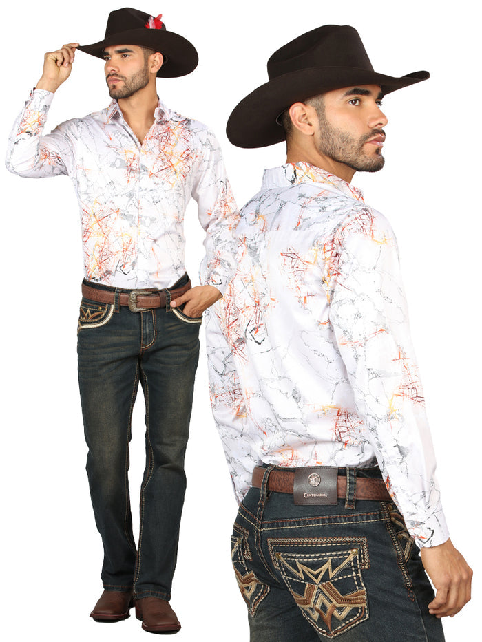 Centenario Men's Tinted Brown Denim with Embroidered Details