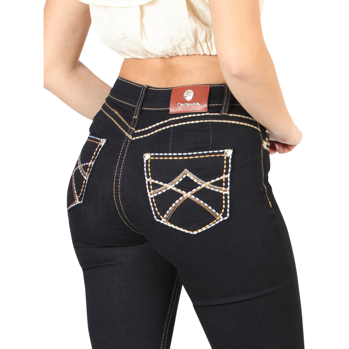 Centenario Women's Medium Blue Bootcut Denim Jeans