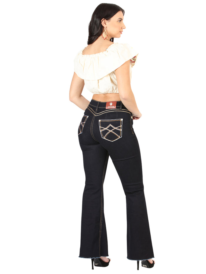 Centenario Women's Medium Blue Bootcut Denim Jeans
