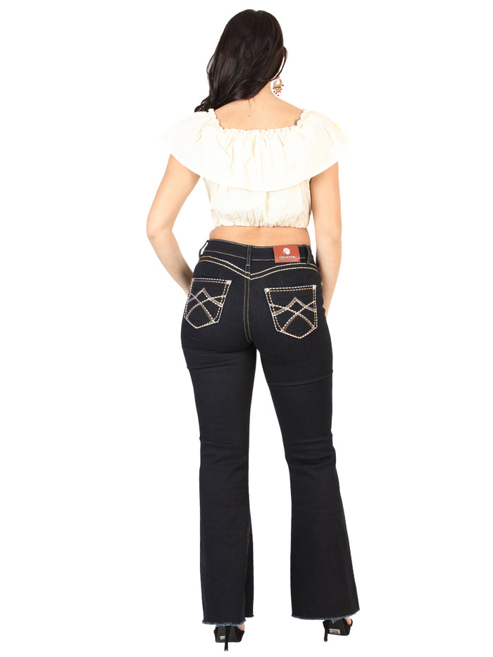 Centenario Women's Medium Blue Bootcut Denim Jeans