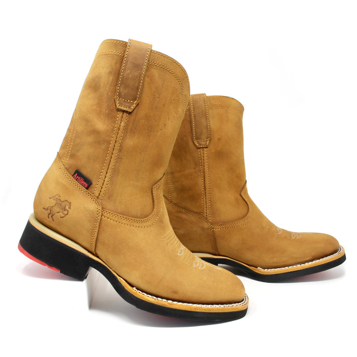 "Cesar" Artillero Square Toe Cowboy Boot- Honey