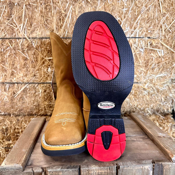 "Cesar" Artillero Square Toe Cowboy Boot- Honey