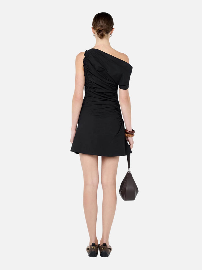 Chantal Shirred Mini Dress - Black