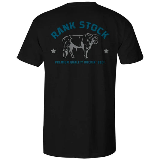 "Charbray" Men's Black w/ Grey/Blue Rank Stock Logo T-Shirt