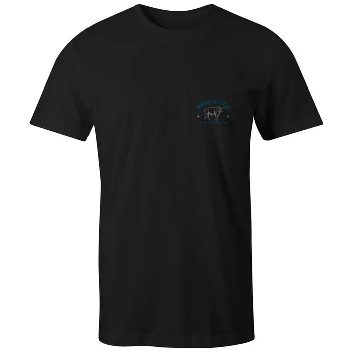 "Charbray" Men's Black w/ Grey/Blue Rank Stock Logo T-Shirt