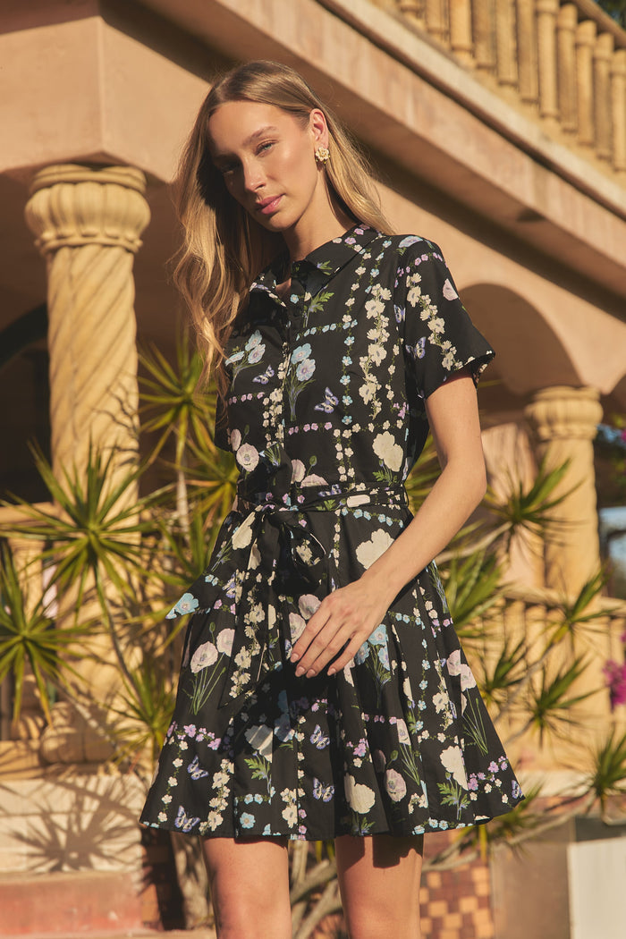 Chellie Shift Mini Dress Trevis Floral