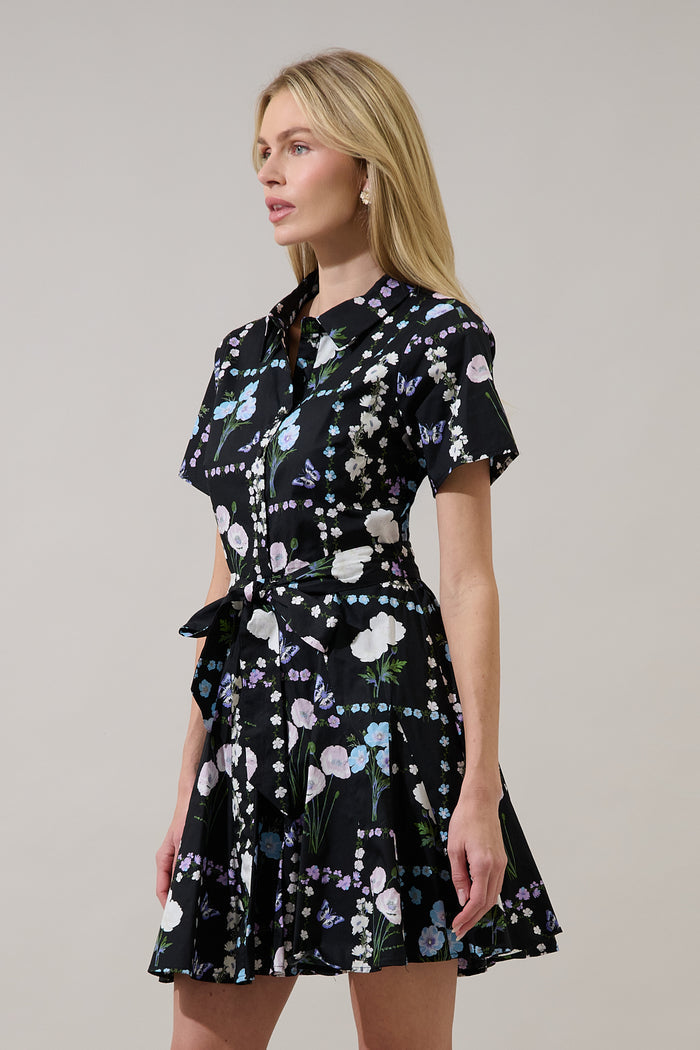 Chellie Shift Mini Dress Trevis Floral