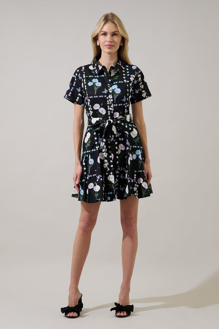 Chellie Shift Mini Dress Trevis Floral