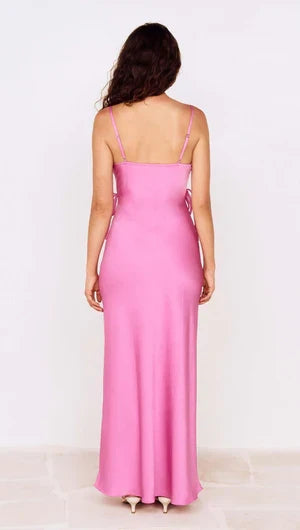 Chiara Lacing Detail Maxi Dress - Fuchsia