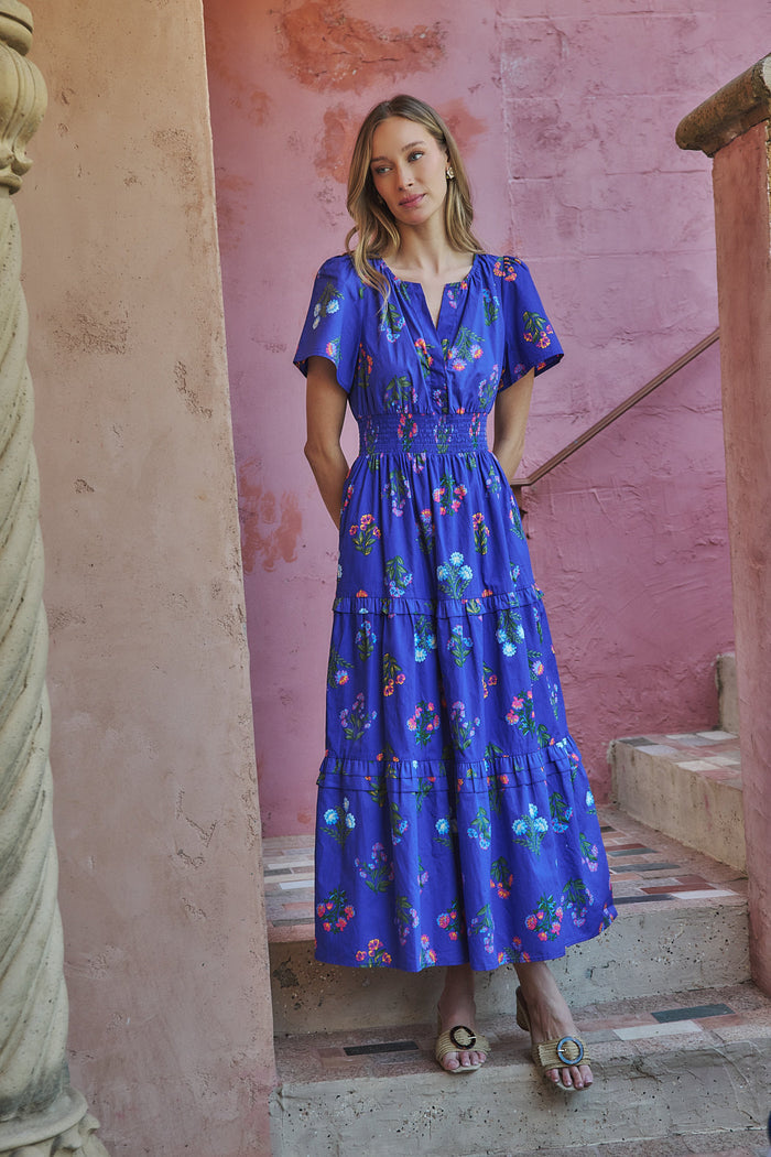 Clemen Floral Palmer Poplin Tiered Maxi Dress