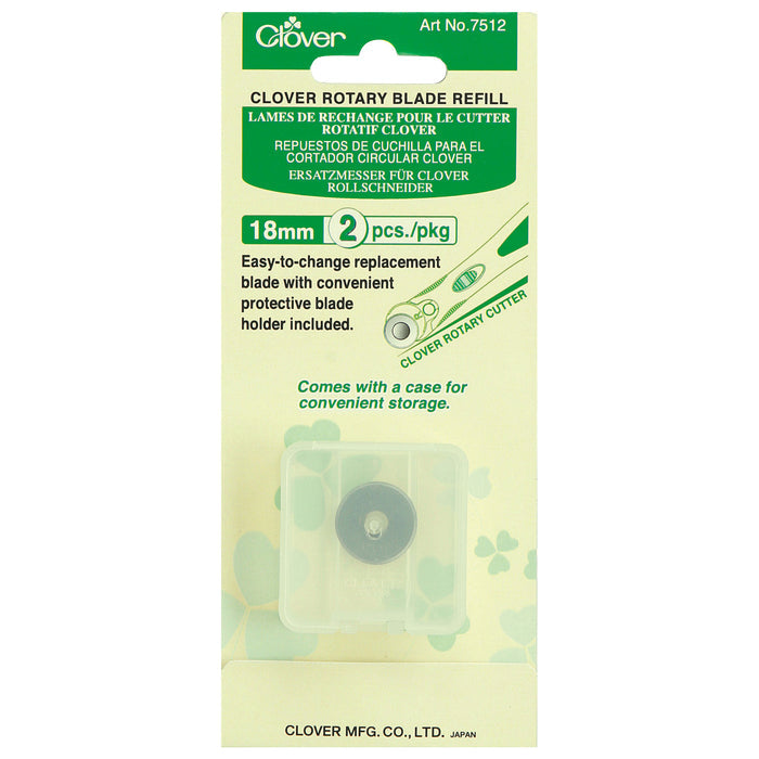 Clover Rotary Blade: Refill Pack: 18mm x 2 - Rotary Cutter
