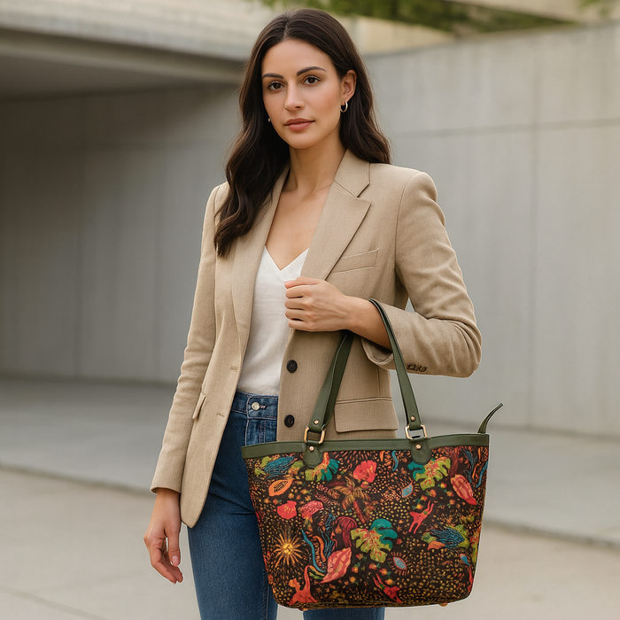 Women's coastal tote shoulder bag for work, travel, and daily use-model image
