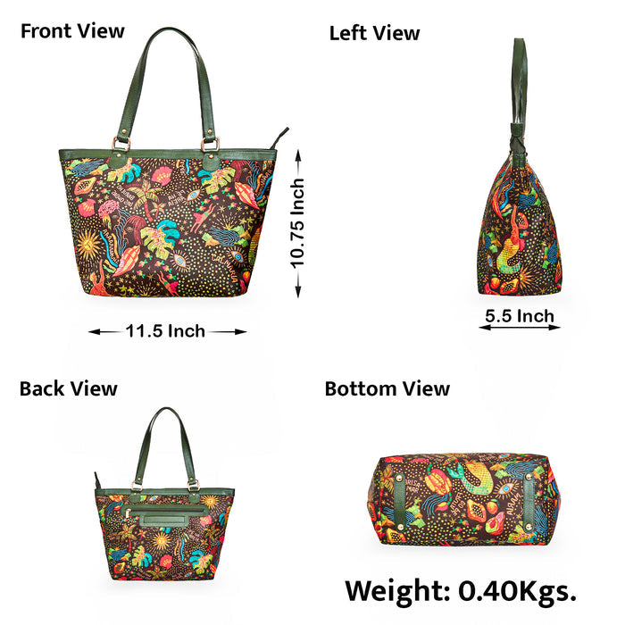 Women's coastal tote shoulder bag for work, travel, and daily use-infographic image