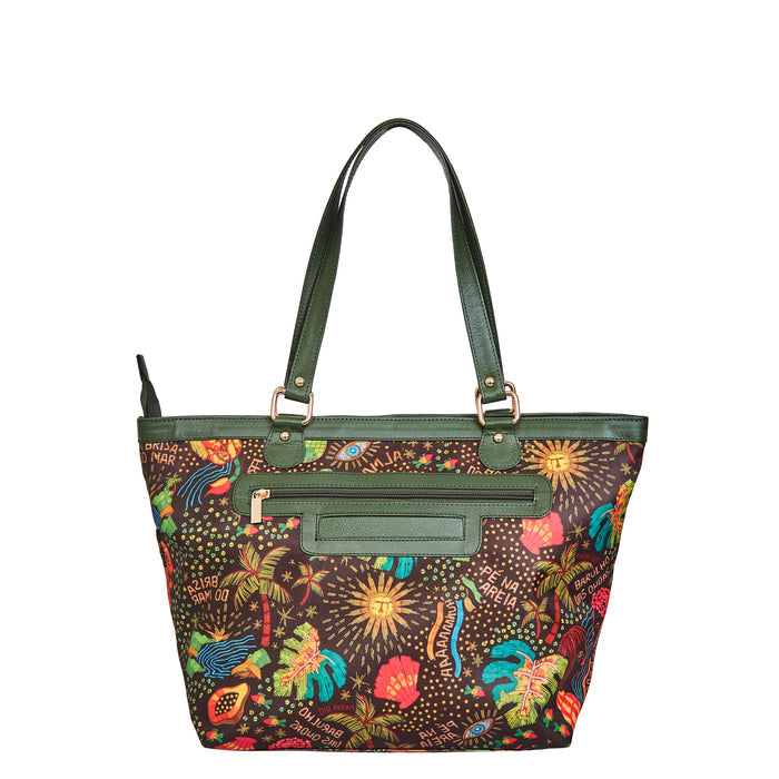 Women's coastal tote shoulder bag for work, travel, and daily use-back view