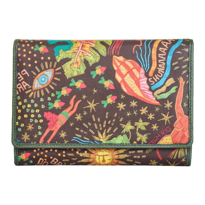 Women's coastal trifold travel wallet for daily use and trips