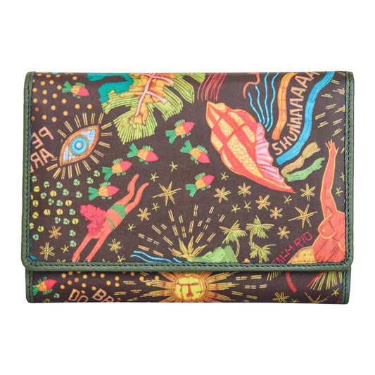 Women's coastal trifold travel wallet for daily use and trips