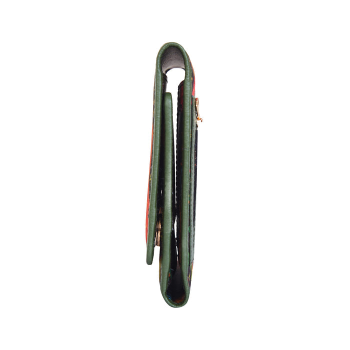 Women's coastal trifold travel wallet for daily use and trips-side view
