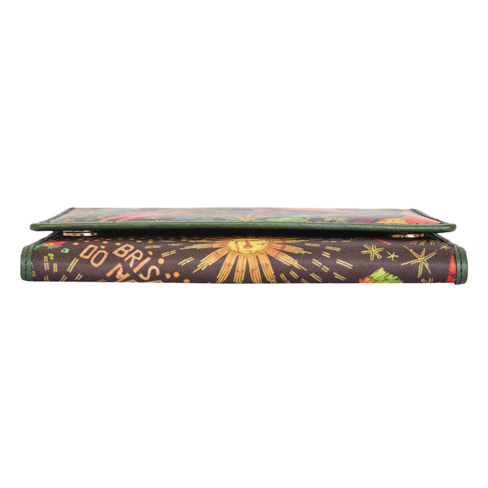 Women's coastal trifold travel wallet for daily use and trips-bottom view