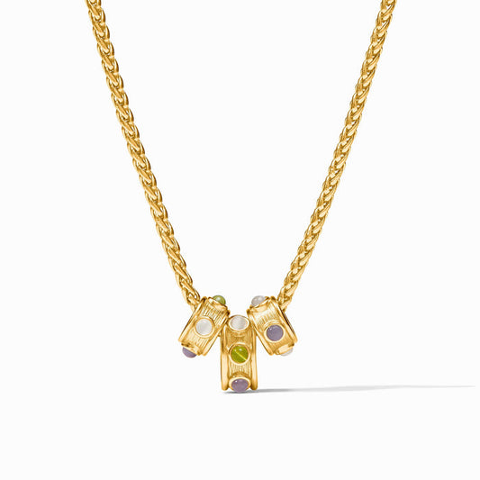 Cobblestone Loop Necklace Multi Stone Cat's Eye Gold OS