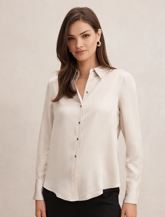 Coco Satin Shirt Ancient Scroll T Forever New