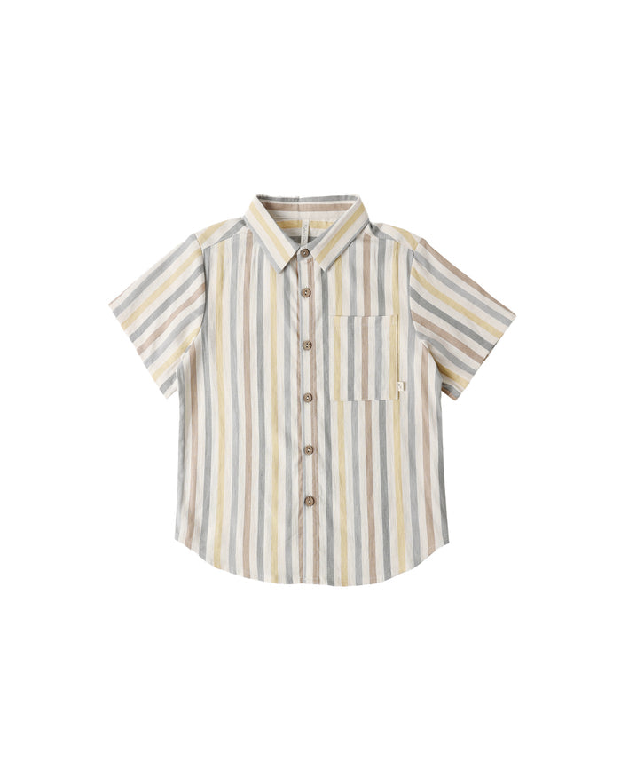Collared Short Sleeve Shirt || Valencia Stripe