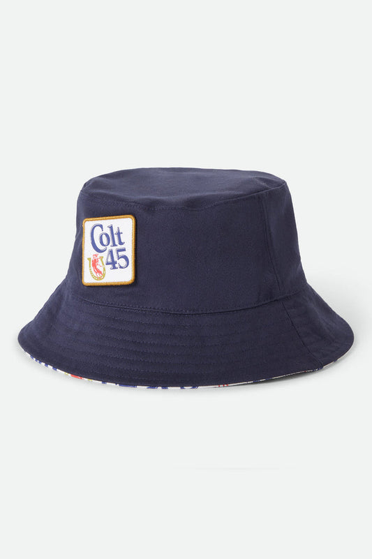 Unisex Colt 45 X Brixton Bucket Hat in the color Multi/Midnight Blue - Front Product View