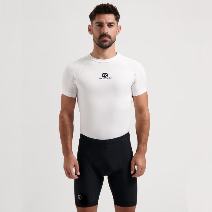 Rogelli Core korte fietsbroek zonder bretels heren zwart gedragen voorkant.
