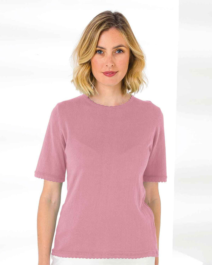 Cotton Scalloped Top - Bouquet - The Classic Boutique