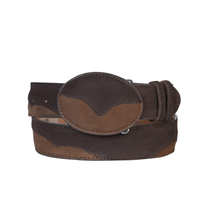 Cowboy Belt - El General  - Leather Nobuck Choco
