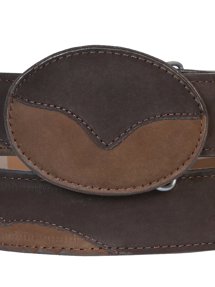 Cowboy Belt - El General  - Leather Nobuck Choco