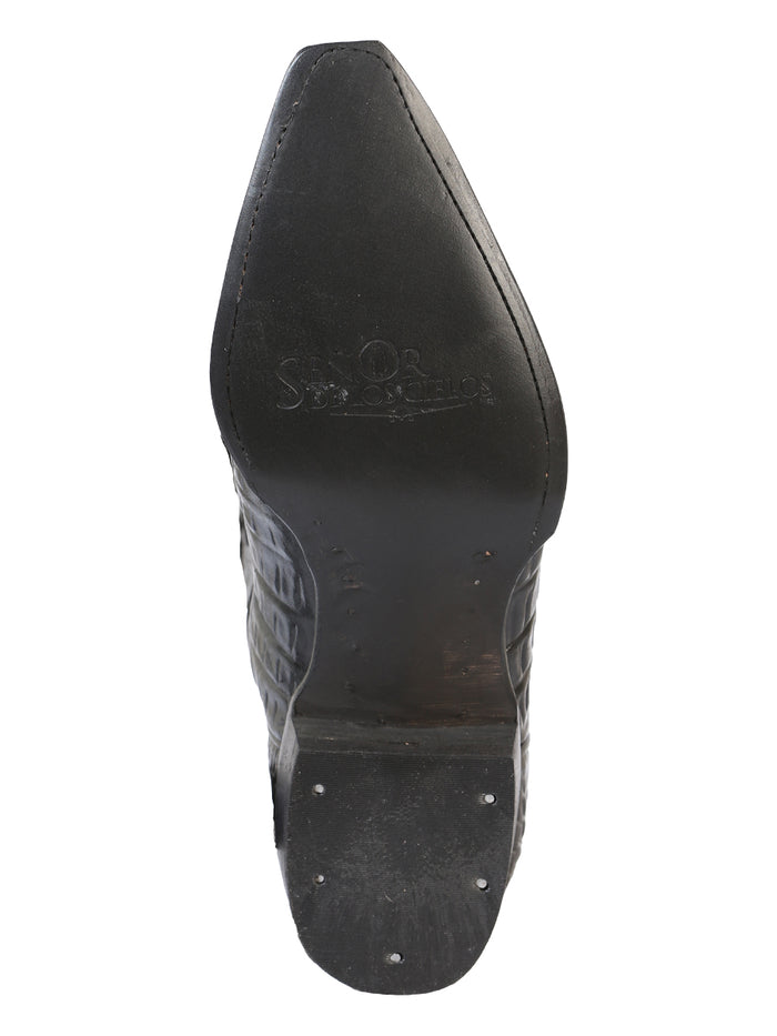 Cowboy boot  El Senor de los Cielos - Imitation Caiman Print - Black