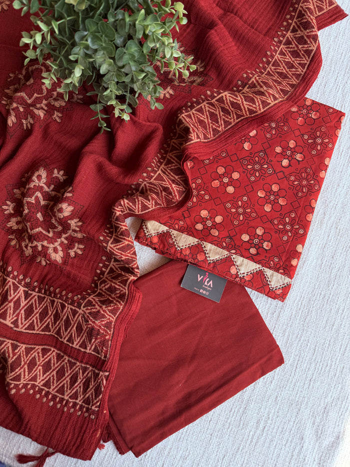 Dabu printed cotton salwar material